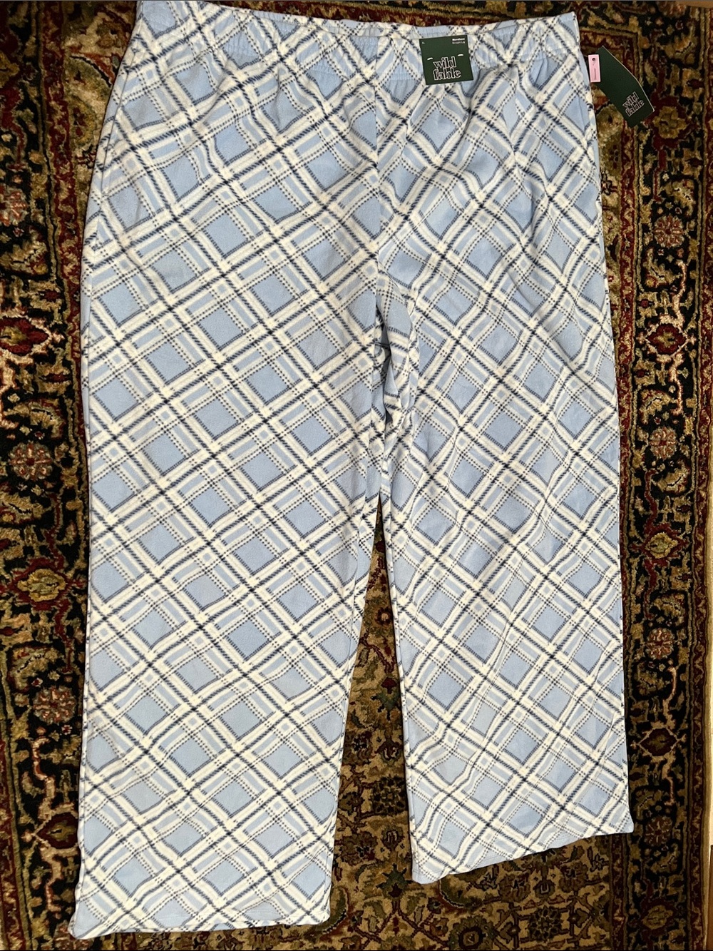 wild fable Light Blue & White Plaid Lounge Pants Size XL New